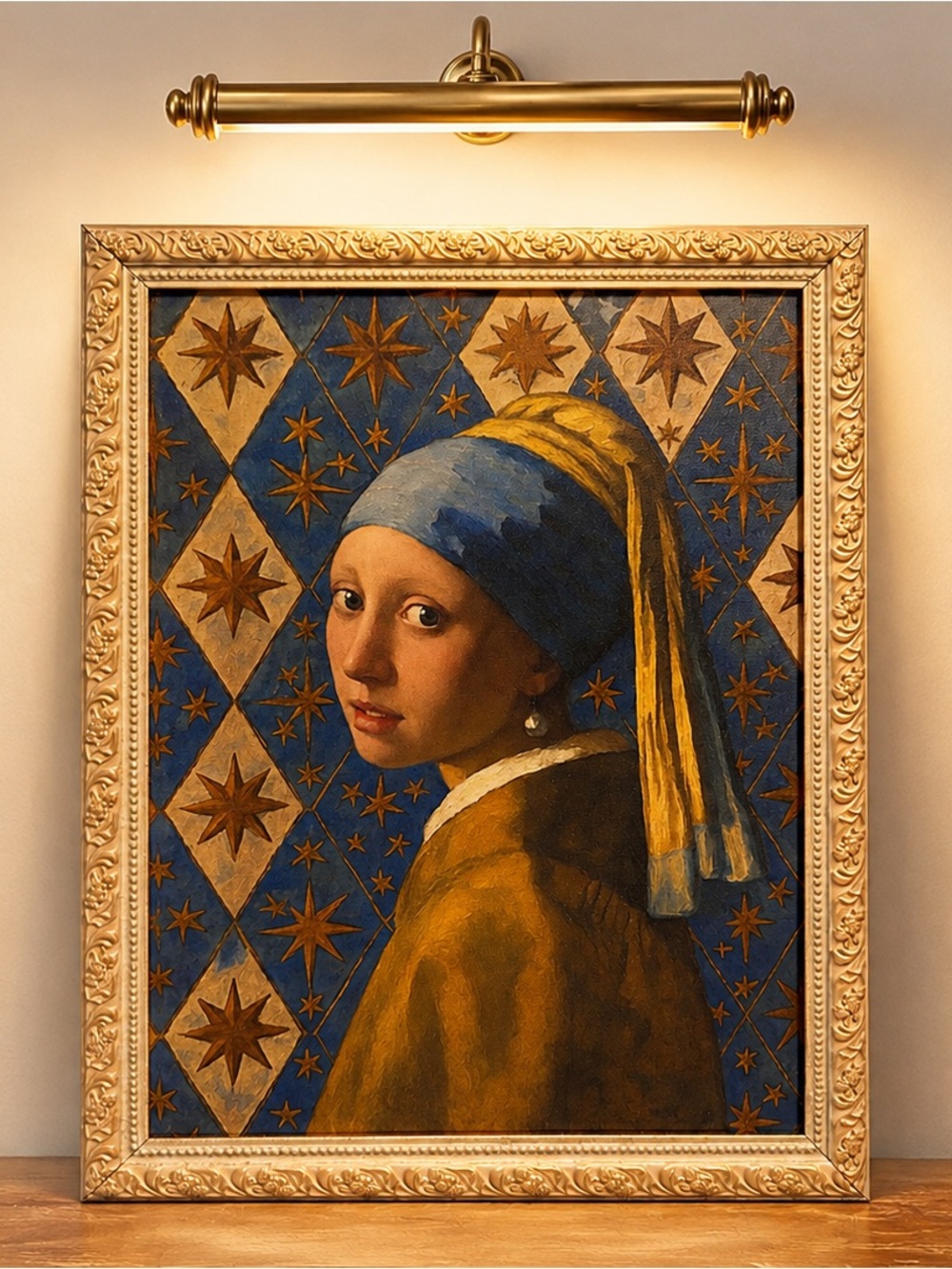 12x16” Avant-Garde adaptation of “Girl with a Pearl Earring” by Vermeer’s paint